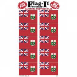 Manitoba Province Canada Flag - Pack Of 50 Mini Stickers