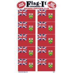 Ontario Province Canada Flag - Pack Of 50 Mini Stickers