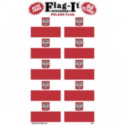 Poland Flag - Pack Of 50 Mini Stickers