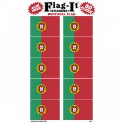 Portugal Flag - Pack Of 50 Mini Stickers