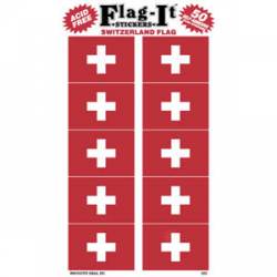 Switzerland Flag - Pack Of 50 Mini Stickers