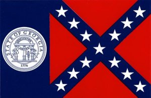 Georgia Confederate Flag - Sticker