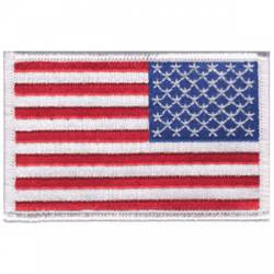 United States of America Reverse White Outline - Embroidered Iron On Patch