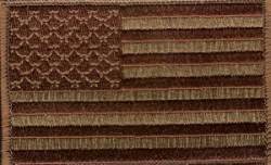 American Flag Desert Brown - Embroidered Iron On Patch