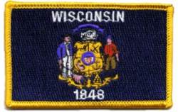 Wisconsin Flag - Embroidered Iron-On Patch