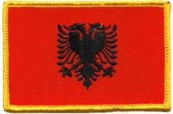 Albania Flag - Embroidered Iron-On Patch