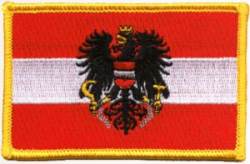 Austria Flag - Embroidered Iron On Patch