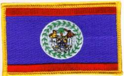 Belize Flag - Embroidered Iron On Patch