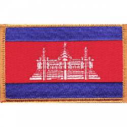 Cambodia Flag - Embroidered Iron On Patch