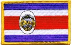 Costa Rica Flag - Embroidered Iron On Patch