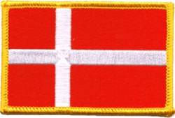 Denmark Flag - Embroidered Iron On Patch