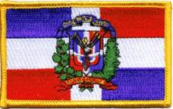 Dominican Republic Flag - Embroidered Iron On Patch