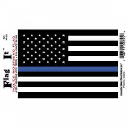Thin Blue Line Mourning American Flag - Sticker