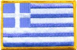 Greece Flag - Embroidered Iron On Patch