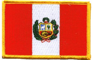 Peru Flag Embroidered Iron On Patch