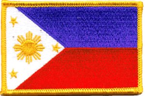 Philippines Flag Embroidered Iron On Patch
