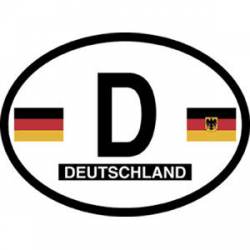 D Deutschland Germany - Reflective Oval Sticker