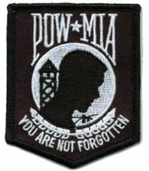 POW MIA Shield - Embroidered Iron On Patch