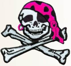 Pirate Girl Outline - Embroidered Iron On Patch