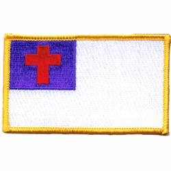 Christian Flag - Embroidered Iron-On Patch