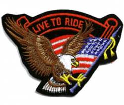 Live to Ride - Embroidered Iron On Patch