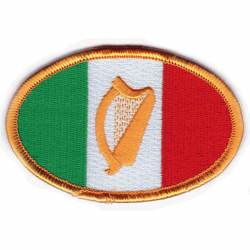 Irish Harp Ireland Flag - Embroidered Iron-On Patch