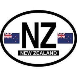 NZ New Zealand - Reflective Oval Sticker