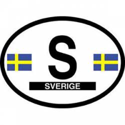 S Sweden Sverige - Reflective Oval Sticker