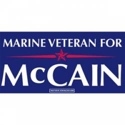 Marine Veteran For McCain - Bumper Sticker