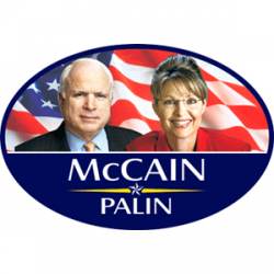 McCain Palin Photo - Oval Sticker