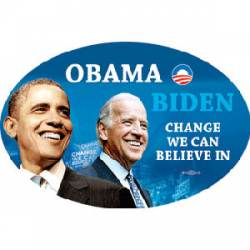 Obama Biden Photo - Oval Sticker