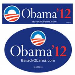 Set of 2 Official 2012 Obama Navy Bumper Stickers