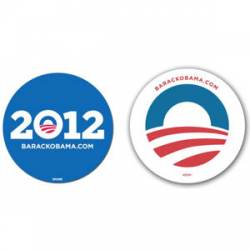Set of 2 Official 2012 Obama Car Magnets