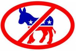 Anti Democrat - Oval Sticker