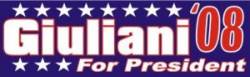 Rudy Giuliani For President - Bumper Sticker