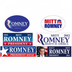 Set of 6 Official 2012 Romney Bumper Stickers