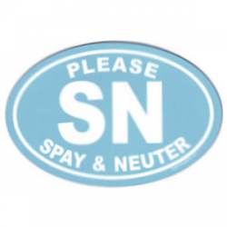 Please Spay And Neuter - Blue Oval Magnet