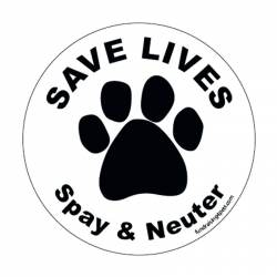 Save Lives Spay And Neuter - Round Magnet