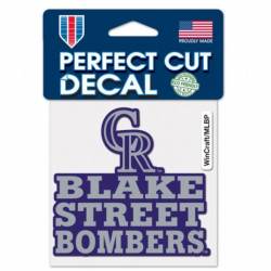 Colorado Rockies Blake Street Bombers Slogan - 4x4 Die Cut Decal