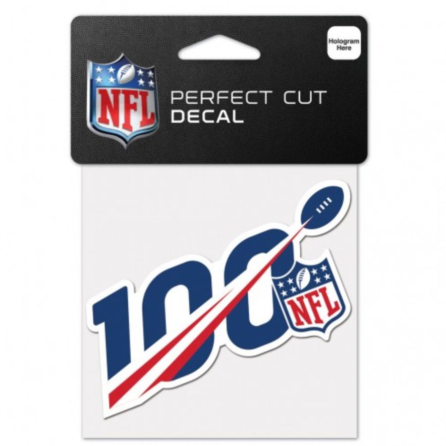 NFL 100 Years Of Football Anniversary 4x4 Die Cut Decal at Sticker Shoppe