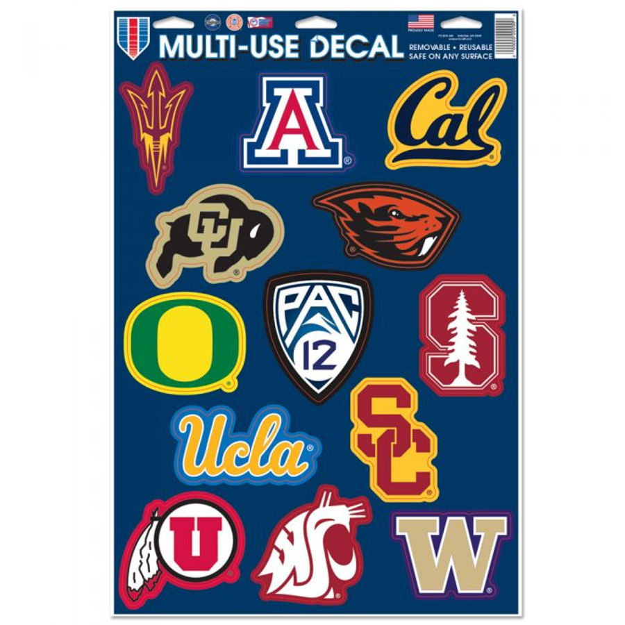 All Pac 12 NCAA Teams & Big 12 Logo Set of 13 Ultra Decals at Sticker