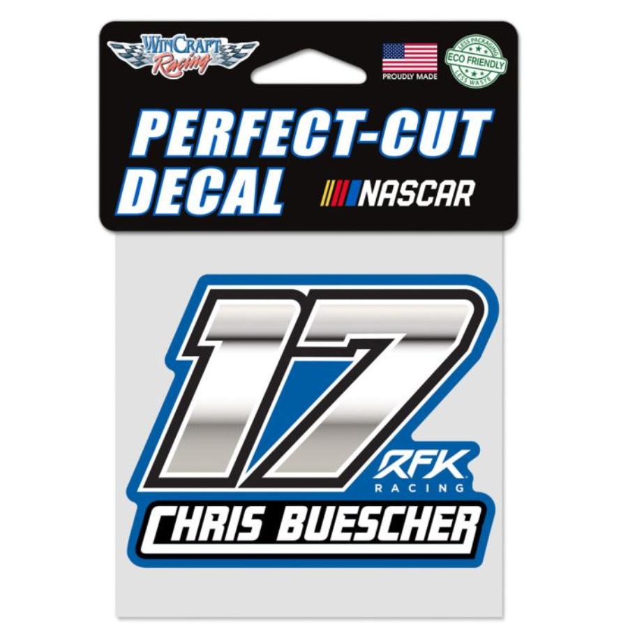 Rfk Racing Sticker Chris Buescher #17 RFK Racing - 4x4 Die Cut Decal at Sticker Shoppe