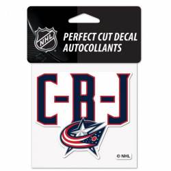 Columbus Blue Jackets C-B-J Slogan - 4x4 Die Cut Decal