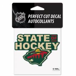 Minnesota Wild State Of Hockey Slogan - 4x4 Die Cut Decal