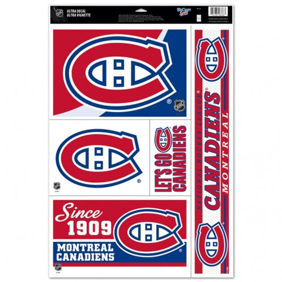 Montreal Canadiens Set of 5 Ultra Decals at Sticker Shoppe