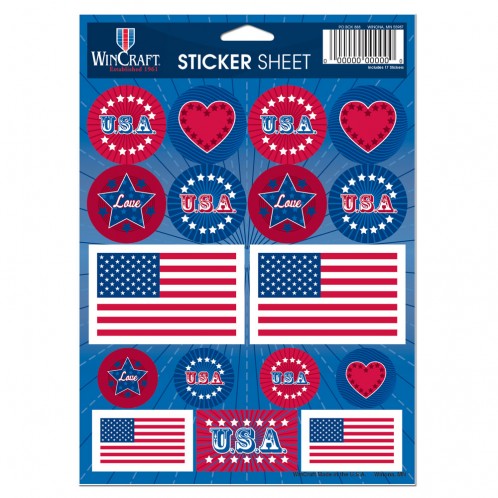 United States Of America American Flag Patriotic - 5x7 Sticker Sheet
