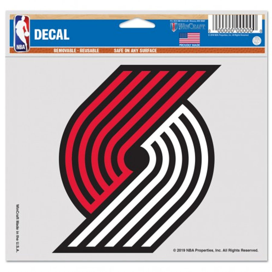 Portland Trail Blazers White & Red Pinwheel -5x6 Ultra Decal