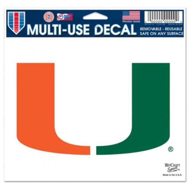 University Of Miami Hurricanes - 5x6 Ultra Decal