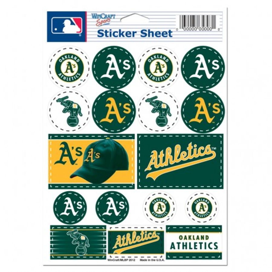 Oakland Athletics A's 5x7 Sticker Sheet at Sticker Shoppe
