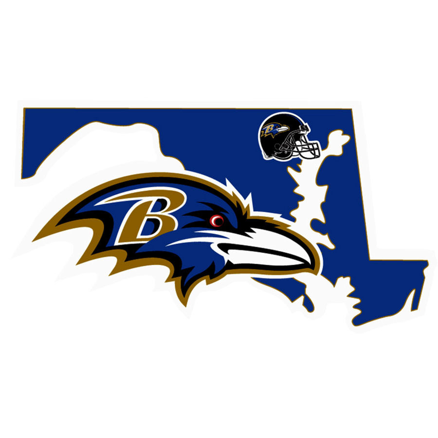 Baltimore Ravens Home State Logo - Vinyl Sticker